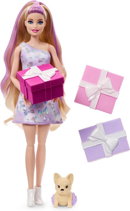 Image du produit Barbie Party Unboxed Animaux de compagnie anniversaire série - robe violette