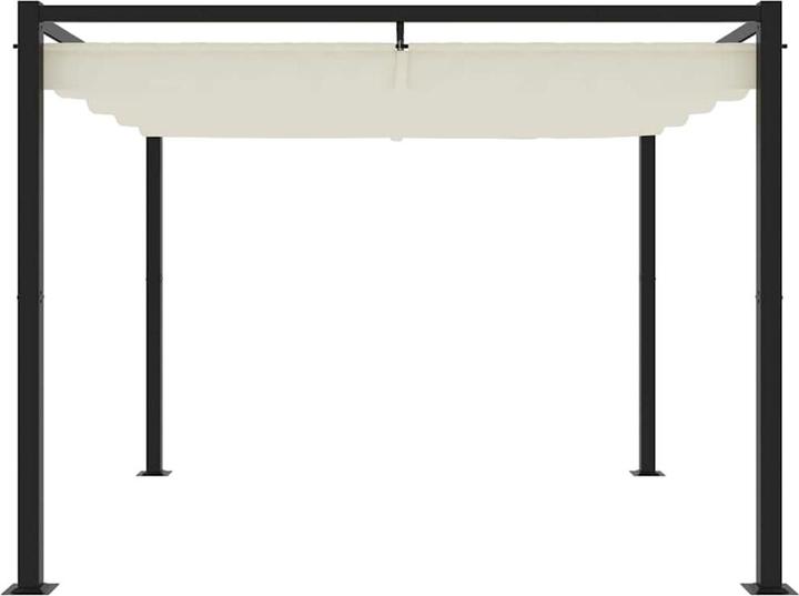 Produktbild vidaXL Gartenpavillon mit Ausziehbarem Dach Creme 3x3 m Stahl Pavillon (295.50 cm, 295.50 cm)