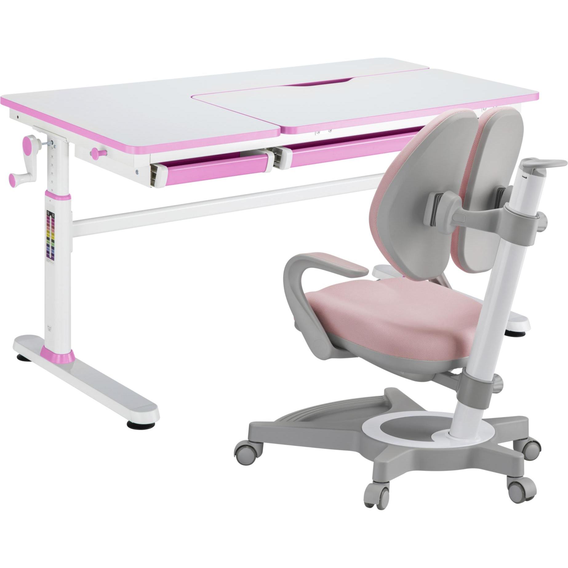 Thumbnail - En.Casa, Kinderstuhl + Kindertisch, Kinderschreibtisch Sauda mit Kinderstuhl Pink (Kindertisch)