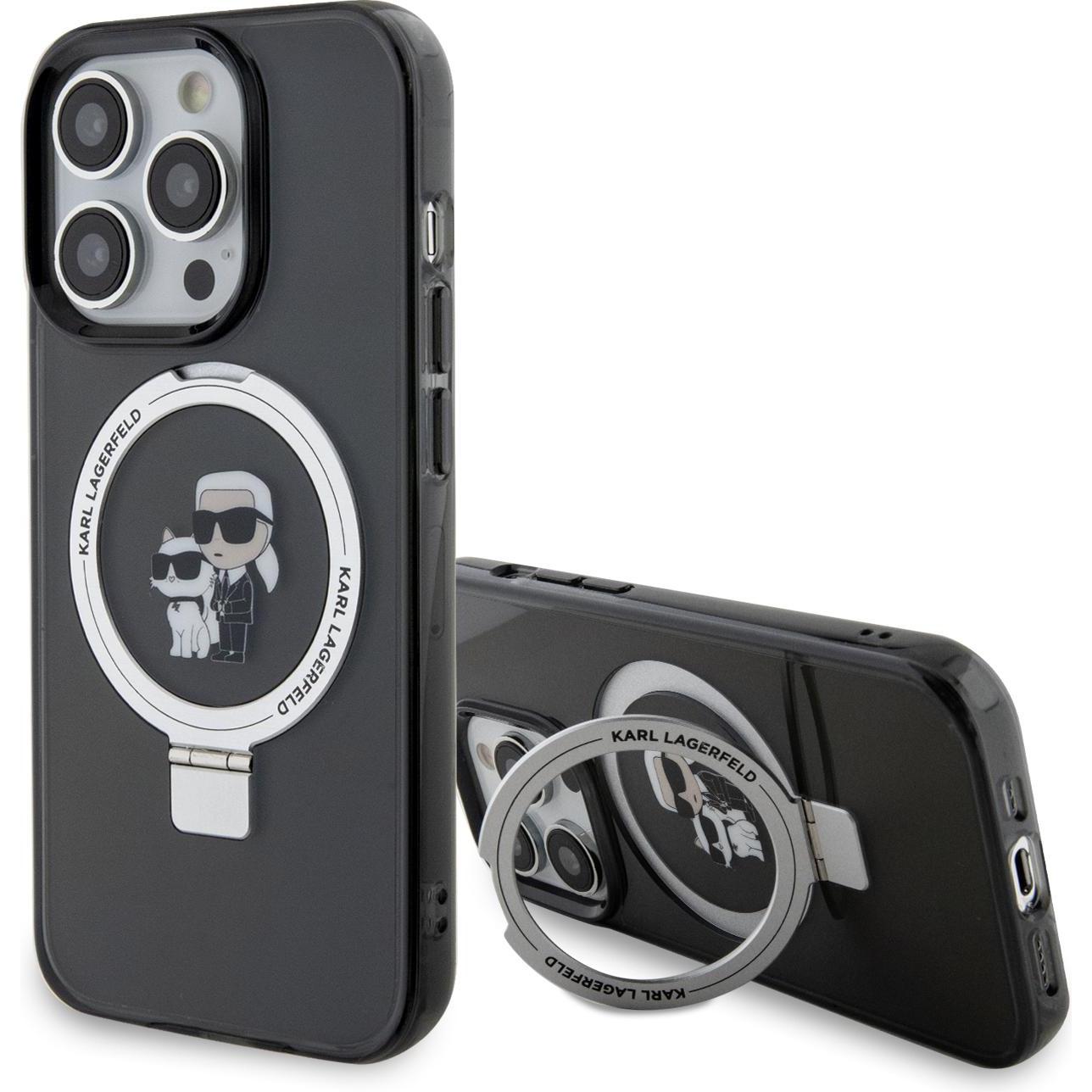 Karl Lagerfeld KLHMP15LHMRSKCK iPhone 15 Pro 6.1" czarny/black hardcase Ring Stand Karl&Choupettte M (Apple iPhone 15 Pr...
