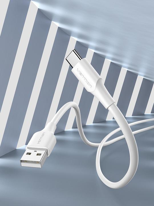 Produktbild Vention USB 2.0 A to USB-C 3A Cable CTHWH 2m White (2 m, USB 2.0, 60 W)