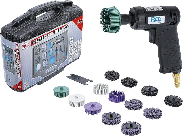 Immagine prodotto BGS Set di levigatrici pneumatiche 17 pz. (Smerigliatrice a rulli, 224 W)