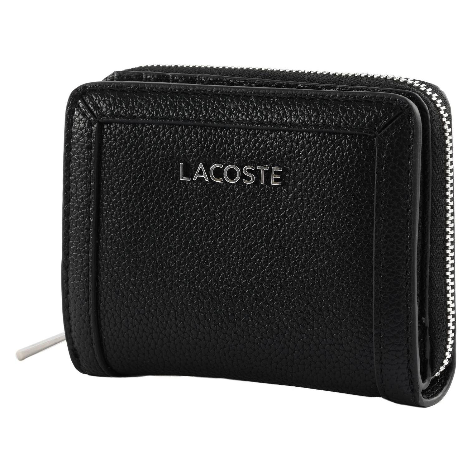 Lacoste, Damen, Portemonnaie, Compact Zip Wallet, Schwarz