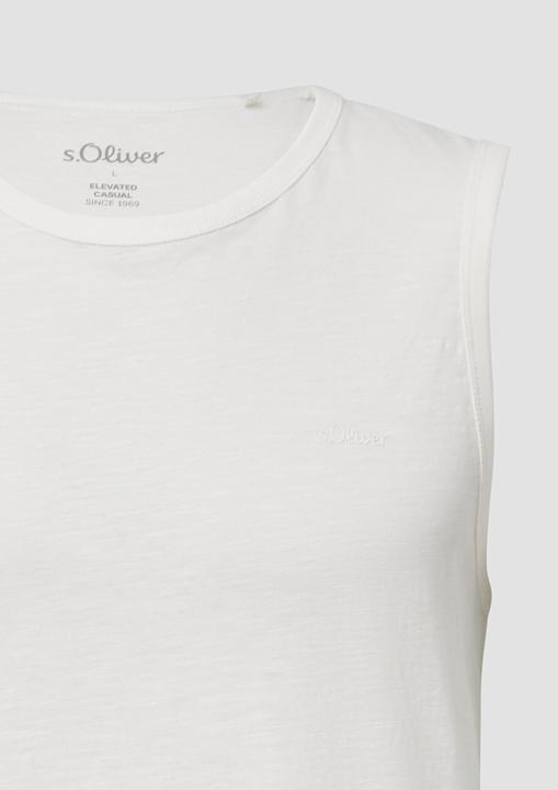 Produktbild S.Oliver T-Shirt Baumwoll-Tanktop mit Flammgarnstruktur (M)