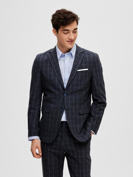 Actual product image Selected Checked Linen Blazer (44)