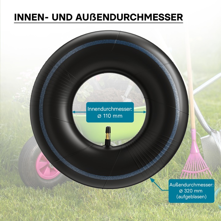 Produktbild Wiltec Schlauch Luftschlauch Rasenmäherreifen TR13 13x5.00-6 Rasentraktor Aufsitzmäher (Rasentraktor, Gartenmaschinen Ersatzteile)
