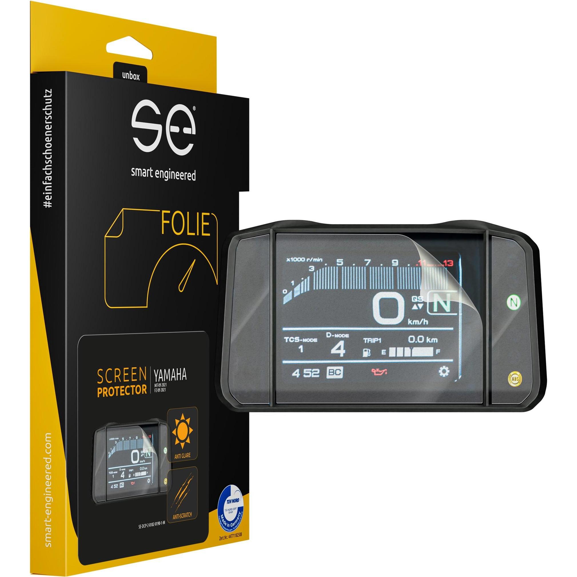 Smart Engineered, Motorrad Zubehör, se Entspiegelte 3D Tacho / Cockpit Schutzfolie (VPE 2) für Yamaha MT-09 / FZ-09