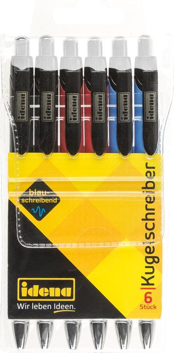 Productafbeelding Idena Biros 6st assorti, blauwe inkt (Veelkleurig, 6x)
