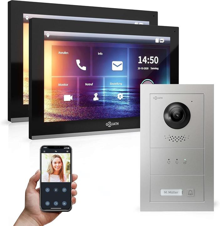 Goliath Toys Interphone vidéo Full-HD avec application, station de porte tactile et module de retour