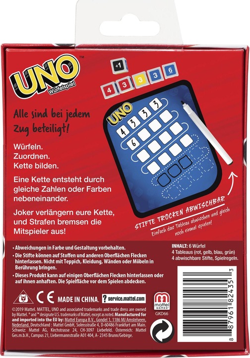 Produktbild Mattel Games UNO Würfelspiel (sprachneutral) (Deutsch)