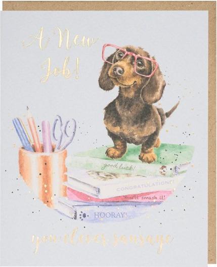 Wrendale Design Glückwunschkarte - Dackel A NEW JOB Wrendale Designs (1 pcs.)