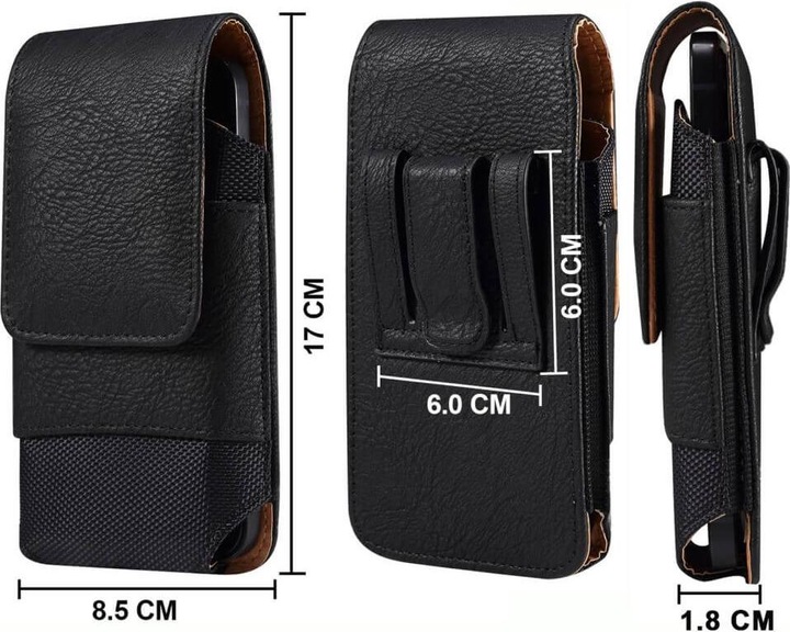 Immagine prodotto Cover-Discount Nylon - Borsa da cintura in pelle con tasca per carte di credito nero / L