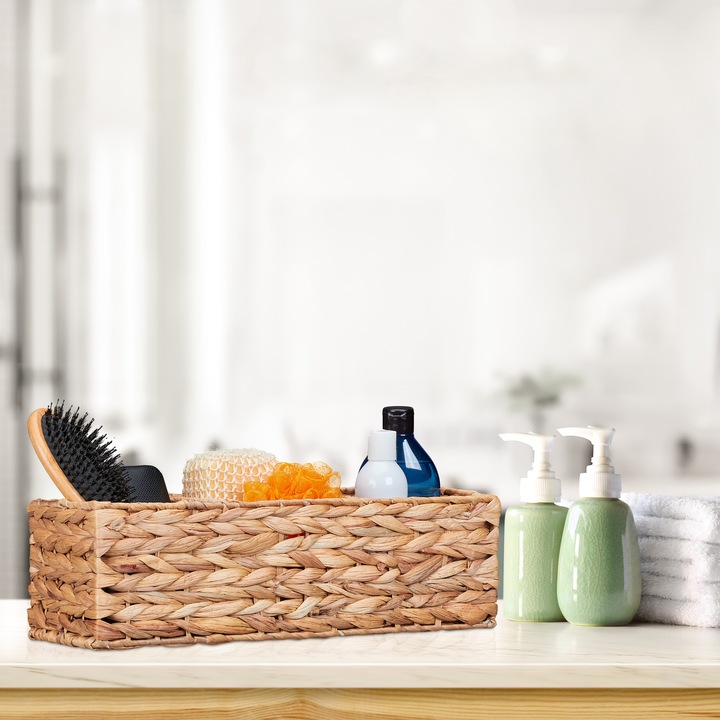 Produktbild Relaxdays Aufbewahrungskorb Wasserhyazinthe (1 x, 42.5 x 15 x 13 cm)