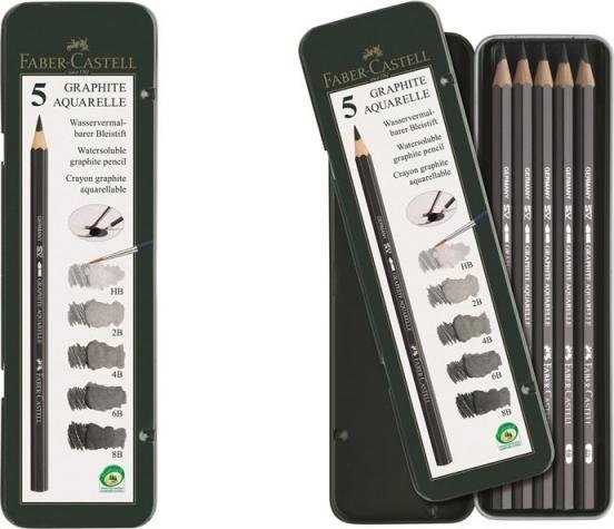 Produktbild Faber-Castell Graphite Aquarelle (3.30 mm, HB, 2B, 4B, 6B, 8B, 5 x)