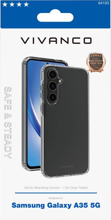 Image du produit Vivanco SAFE AND STEADY Cover pour Samsung Galaxy A35 5G, transparent, 1.5m MIL-STD Drop-Protection (Samsung Galaxy A34 5G)