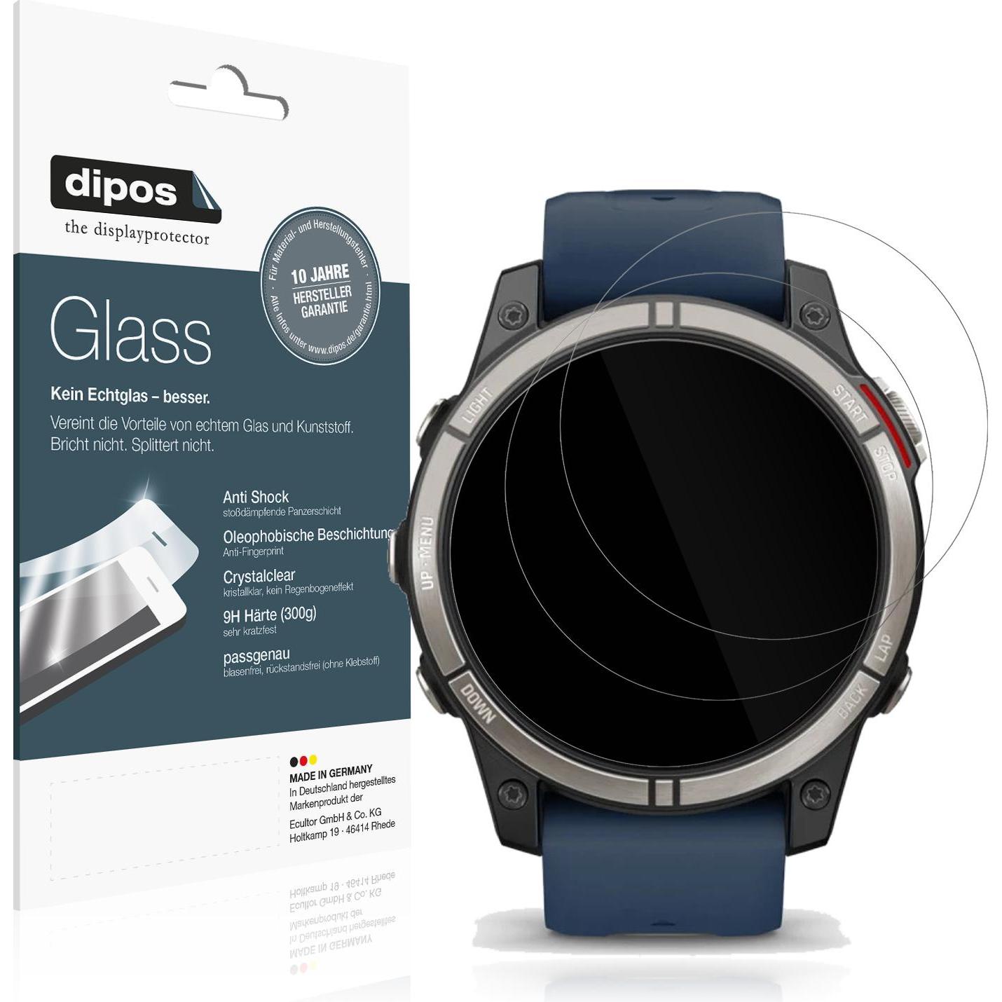 Dipos Anti-Shock Displayschutz 9H, Smartwatch Schutzfolie, Transparent