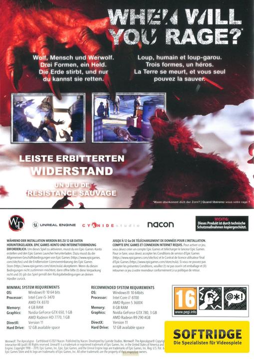 Actual product image Nacon Gaming Werewolf: The Apocalypse - Earthblood (PC, DE, FR)
