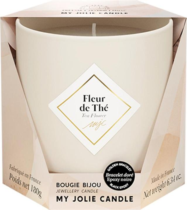 Image du produit My Jolie Candle - Scented candle 36h with bracelet Black Les Essentielles Tea tree flower 320331 (180 g)