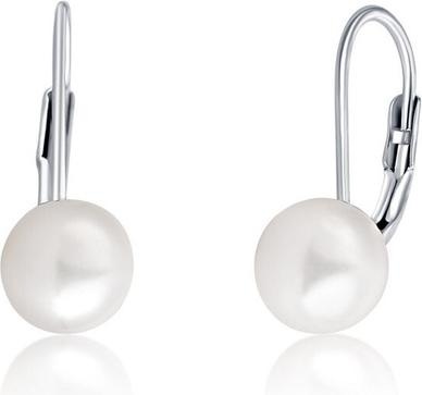 Actual product image JVD Silver earrings with real pearls SVLE0476XD2P1 - Diameter: 0.7 cm