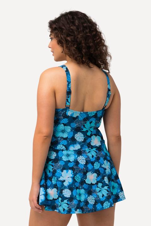 Image du produit Ulla Popken Robe de bain à bonnets souples. Imprimé floral et effet cache-coeur (52)