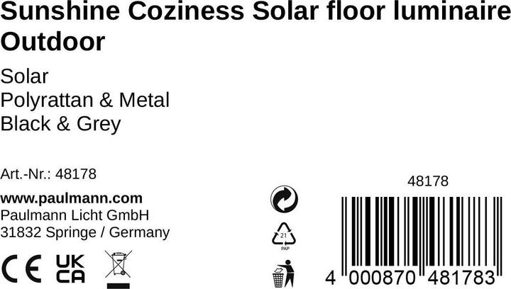 Nährwerte und Zutaten Pauleen Sunshine Coziness (33 lm, IP44)