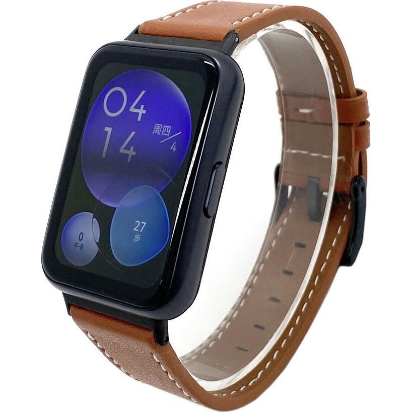 Thumbnail - Strap-it Lederarmband (Leder, Huawei Watch Fit 2), Uhrenarmband, Braun