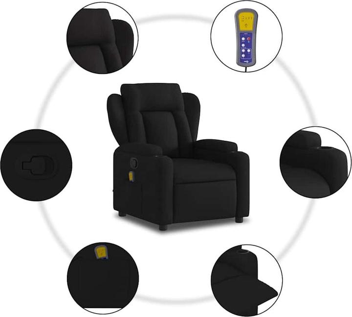 Produktbild VidaXL Massagesessel Schwarz Stoff,Farbe: Schwarz,Material: Stoff