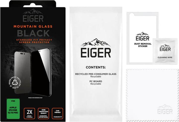 Produktbild Eiger Mountain Glass Black (1 Stück, Apple iPhone 15 Pro, Apple iPhone 15, Apple iPhone 16)