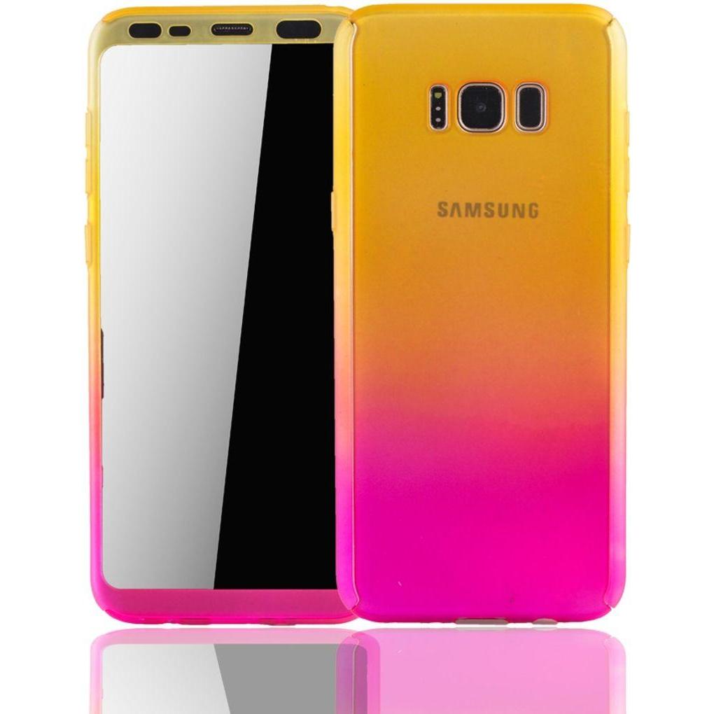 König Design Hülle Handy Schutz für Samsung Galaxy S8 Plus Full Case Cover Displayschutz Pink (Samsung Galaxy S8+), Smar...
