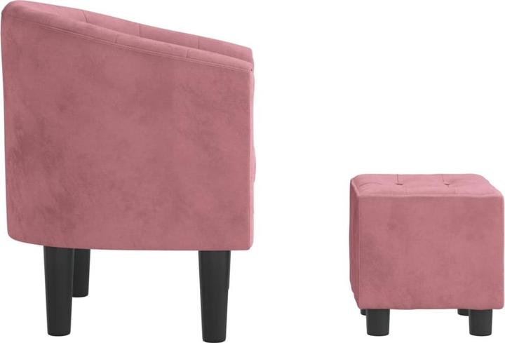 Image du produit vidaXL Clubsessel mit Fusshocker Rosa Samt,Farbe: Rosa,Material