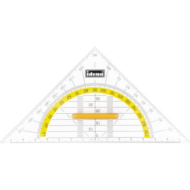 Idena, Righello, Set quadrato 14cm con manico (14 cm, Materiale sintetico)