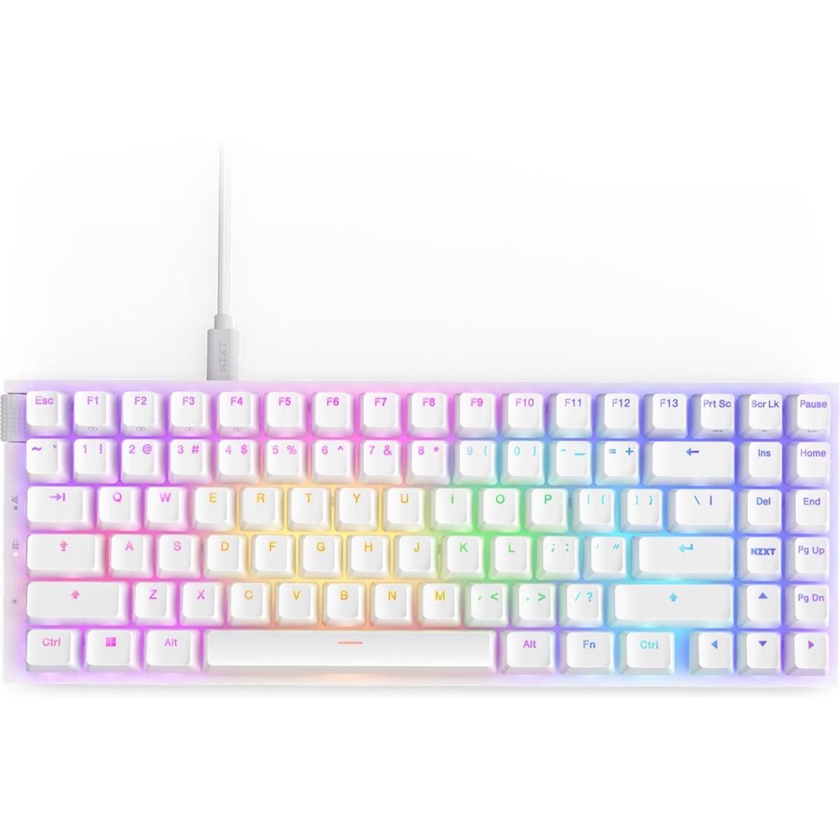 NZXT Function 2 MiniTKL (USA, Kabelgebunden), Tastatur, Weiss