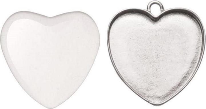 Immagine prodotto Glorex Ciondolo cabochon cuore, 25 x 27 mm