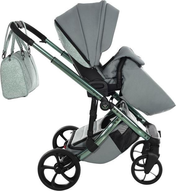 Immagine prodotto Junama Passeggino Glitter V3, 3in1, incluso seggiolino auto, colore 02 Mint