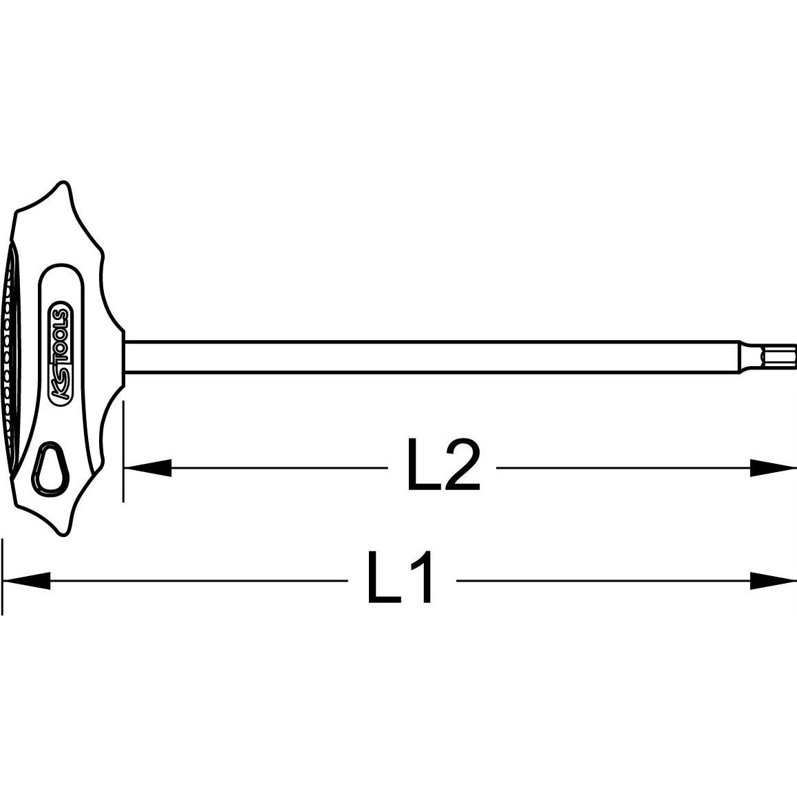 Thumbnail - KS Tools, Schraubenzieher, ERGOTORQUEplus T-Griff RIBE Profil, extra lang, 4 mm