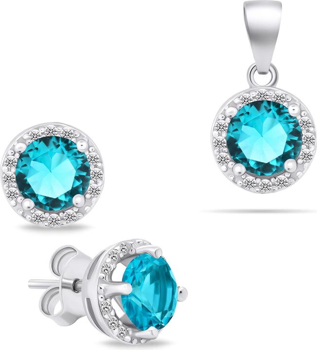 Immagine prodotto Brilio Silver Sparkling Silver Jewelry Set With Zircons Set230waq Earrings Pendant