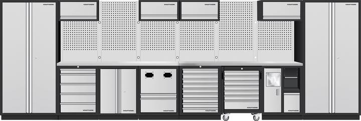 Kraftwerk Mobilio 8er Combi armadio da officina a muro in acciaio inossidabile (48.80 cm, 200 cm)
