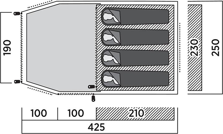 Produktbild Easy Camp Tunnelzelt Hemsedal 4 (olivgr?n, Modell 2025) (Tunnelzelt, 5.60 kg, 4 Personen)