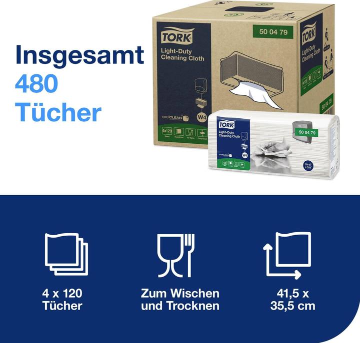Actual product image Tork Cleaning cloth 500479 L365xW238approx. mm white 1-ply (4 x)