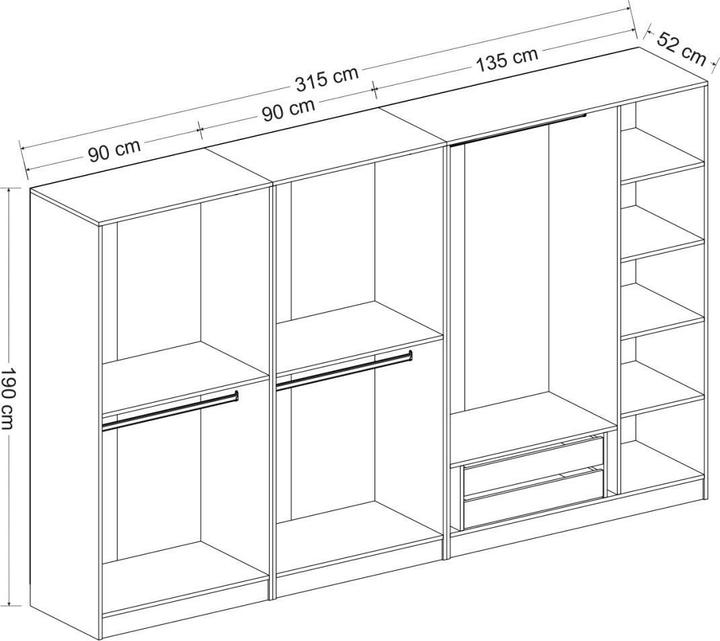 Image du produit Hanah Home Kaley (315 x 52 x 210 cm)