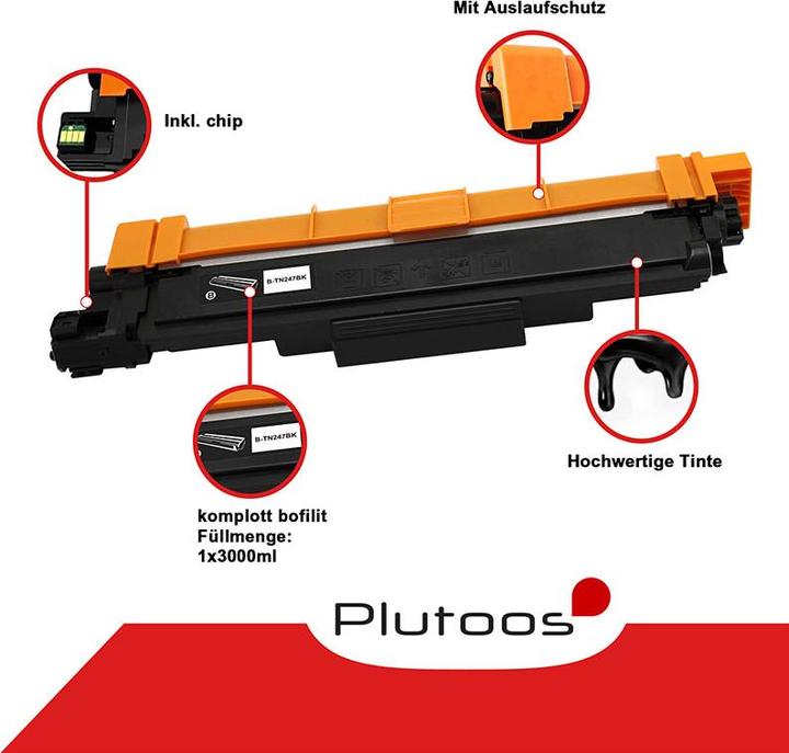 Produktbild Plutoos Brother TN-247BK / TN-243BK Toner XXL kompatibel, Black