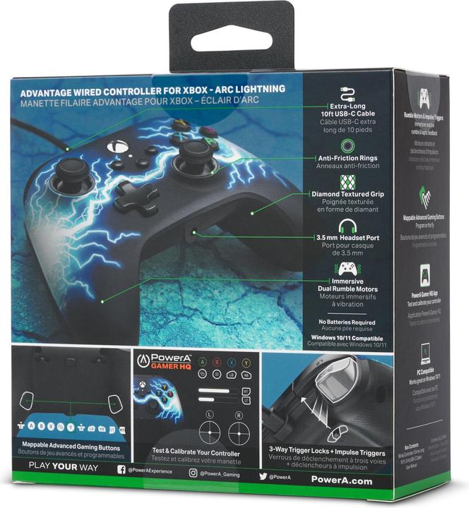 Produktbild PowerA XB Controller Advantage wired Arc Lightning (Xbox One X, Xbox One S, PC)