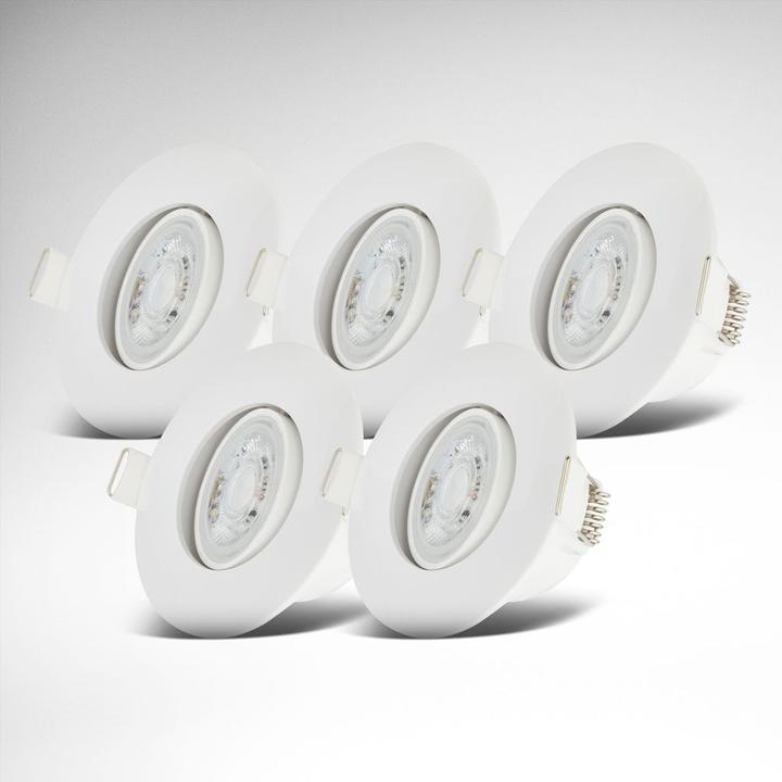 Image du produit B.K.Licht Lampes LED encastrées, set de 5, IP65, blanc, 5xPlaque LED/4,9W (480 lm)