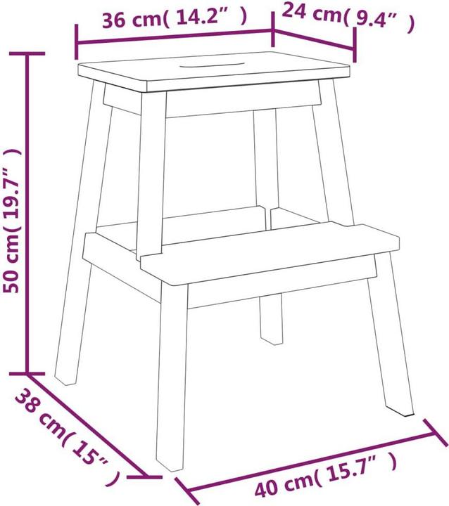 Actual product image vidaXL Tritthocker