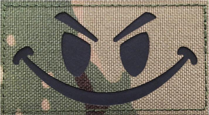 Image du produit Charlie Mike Morale Patch Klettabzeichen BAD SMILEY MC, reflective