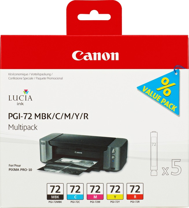Actual product image Canon Pgi-72 (M, C, MBK, R, Y)