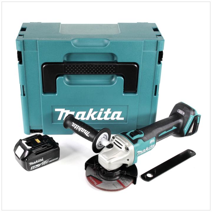 Actual product image Makita DGA 504 M1J 18 V Li-Ion Cordless Angle Grinder 125 mm Brushless + MakPac Carry Case + 1 x Bat (125 mm)