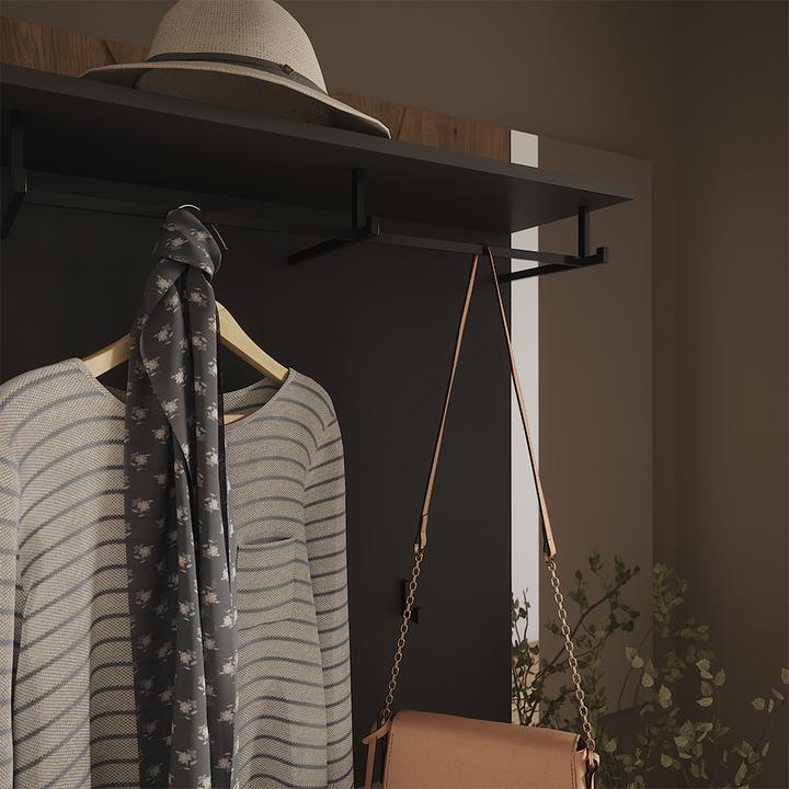 Actual product image Vicco Wandgarderobe Irma, Anthrazit/Artisan, 106 x 95.8 cm mit Spiegel