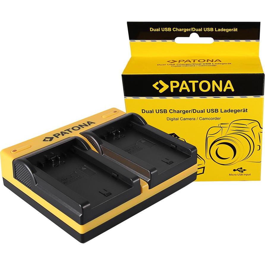 Patona Caricabatterie USB per Sony FZ100 (Caricabatterie per fotocamere), Alimentatore fotocamera, Nero, Giallo