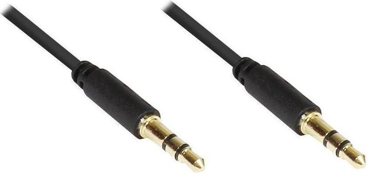 Actual product image Varia Audio Jack Cable 3.5mm Plug to Plug (3-pole), Slim Design, black, 2m (2 m, AUX cable)